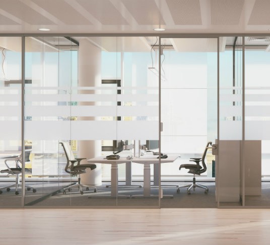 Glass partitioning ironmongery and fittings for office refit projects